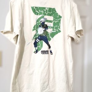 Primitive x Naruto Kakashi Off White Cream Graphic T-Shirt Medium